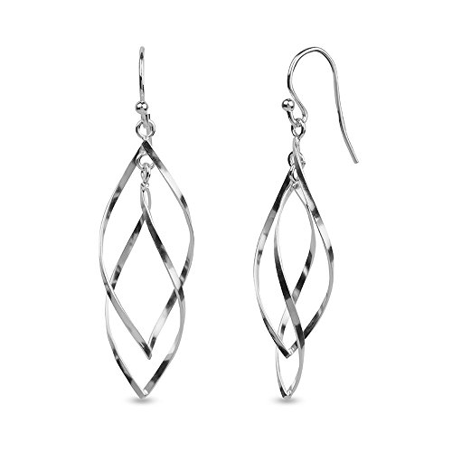 LeCalla 925 Sterling Silver Drop Earring | Lightweight Classic Linear Tear Drop Dangle Earrings | Silver Dangly Earrings Hypoallergenic Jewelry