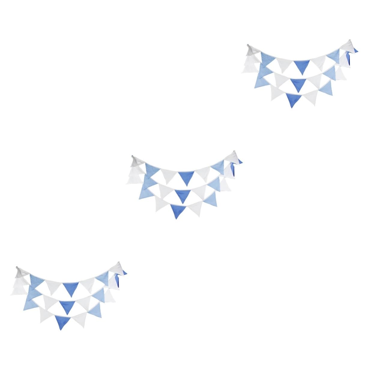 Drapeaux en coton faciles à accrocher bleu et blanc pour créer une ambiance de fête