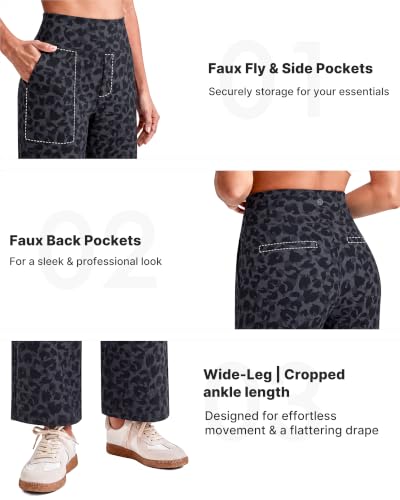 Image of G4Free EverGoing Wide Leg Ankle Pants for Petite Women with Pockets Stretch