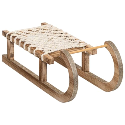 Objeto de madeira treneo corda L 40 cm