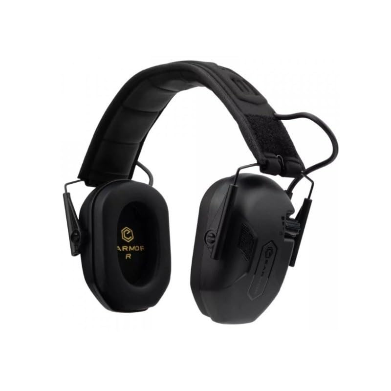 EARMOR M300A Protector Auditivo Activo, Amplificación de Sonido Ambiental, Control de Volumen, Plegable, Negro