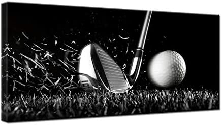 Black and White Golf Course Gym Lounge Canvas Wall Art Sport Canvas Painting Print Large Home Decorations M…