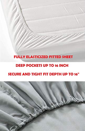 Elegant Comfort BST1100RW-QUEEN-WHITE Luxurious Bed Sheets Set thumb #3