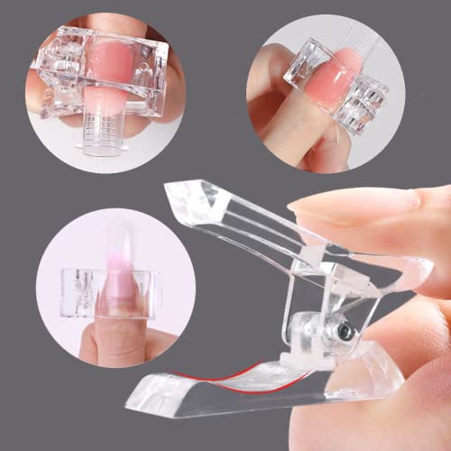 5 Pinces Ongles Transparentes, Clip à Ongles Cristal, Clip Ongles Extension, Nail Art Outil Clip, Pinces à Ongles pour Gel Rapide