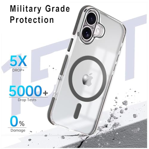 Image of MINTZZ ️ for iPhone 16 Case, Compatible with MagSafe, Military-Grade Protection, Yellowing Resistant, Scratch-Resistant TPU Back, Magnetic Phone Case for iPhone 16 Black