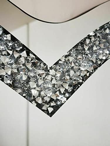 Signature Crystal Large Love Heart Shaped Wall Bevelled Mirror Frame Glass Sparkly Silver Diamond Crushed Crystal 80x70cm