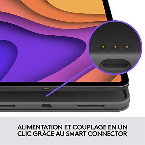 Clavier sans fil Bluetooth Logitech Folio Touch Keys To Go pour iPad Air 4ème génération Noir