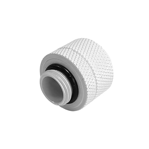 dracaena.io 12 pack G1/4\" thread to 3/8\" ID, 1/2\" OD Compression Fitting for Soft Tubing, Soft Tube Connectors for Computer Water Cooling System, White