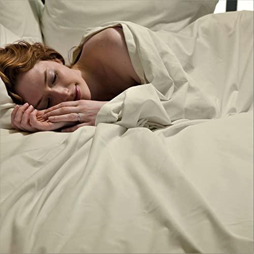 Olympic Queen Sheets Sets 66X80-Pure Long 100% Egyptian Cotton 400 Tc (4 Pcs) Rv Olympic Queen Size Sheets To Fit Upto 15" Deep Mattress (Ivory) #TOP2