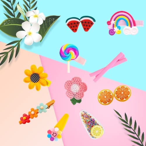 28 Pcs Toddler Girls Hair Accessories, Baby Hair Clips, Hair Pin, Barrettes For Girls,Kids Hair Clips For Styling, Rainbow Flower Candy Fruits Butterfly Set Cute Hair Clips For Girls #TOP1