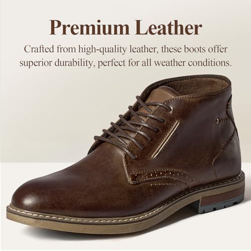 Image of Arkbird Mens Chukka Dress Boots Genuine Leather Suede Classic Fashion Casual Ankle Lace-up Dress Boots for Men