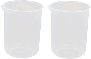 Aexit 2pcs gauge Kitchen Plastic Water Liquid Graduated Measuring Cup Beaker 300ml