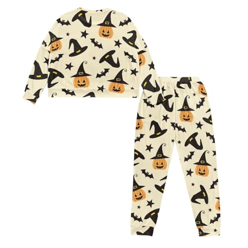 Image of Womens Lounge Set Long Sleeve Soft Pajama Sets Casual 2 Piece Pj Outfit Crewneck Sleepwear with Pockets Plus Size