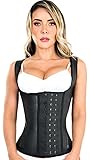 Fiorella Shapewear Neo Latex Waist Cincher Trainer Sauna Vest Sweat 3 Hooks Fajas Colombianas Reductoras Chaleco 210B4 Black Small-36