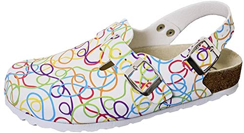 Weeger-Clogs m. Fersenriemen weissGraffiti 39