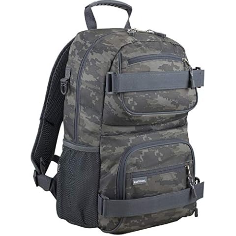 Eastsport Travel Skateboard Backpack Double Strap Laptop Bag Multi-Sport Design for Men and Women, Static Camo Cover