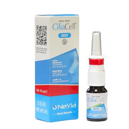 CiliaCell Spray Nasal 15ml - Spécifique pour la sinusite et la rhinosinusite avec une efficacité prouvée > 90% - Produit breveté unique au monde à base de Cucurbitacins B-D-I-E (Sinuclean)