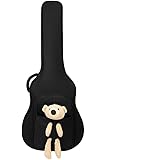 HOTGEEJPギターケース、フロントポケット付きギターバッグ、ギターギグバッグ、ギグバッグエレキギターバッグ、大容量、頑丈 耐久 、調節可能なショルダーストラップ、ポータブル、40/41インチのアコースティッククラシックギター用 ポータブルでかわいい個性的なバッグ (ブラック,60*50*50)