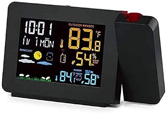 Wireless Weather Station, Color LCD Display, Weather Forecast with Outdoor Sensor, Digital Temperature and Humidity Gauge with Alarm Clock, Backlight