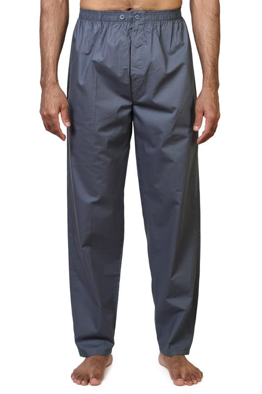 homry TATWAM Mens Mill Made 100% Cotton Light Weight POPLIN Dark Grey Elasticated Pyjama Waist Size 40-43 INCH-picture-31