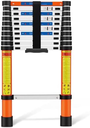 UthCracy Telescoping Ladders Multi-Purpose Telescopic Extension Ladder 4.6M/15.1 FT, Portable Aluminum Collapsible Compact Ladder for Motorhome Household RV or Outdoor Working,330LB Max Capacity.