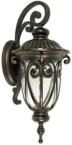 Bracket Light Black Art Carved Aluminum Glass Anti-Rust Wall Sconce European Outdoor Waterproof Wall Lamp Retro Outside Rainproof Bracket Light Victoria Wall Lanterne27 Garden Balcony Lamp Stai