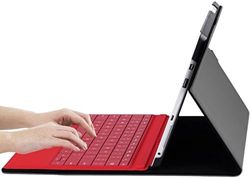 Valkit Microsoft Surface Pro 4 Case, Compatible Surface Pro 4 Type Cover, Surface Pro 4 PU Leather Folio Protective Stand Cases Covers Bag Skin Compatible with Surface Original Keyboard, Grey