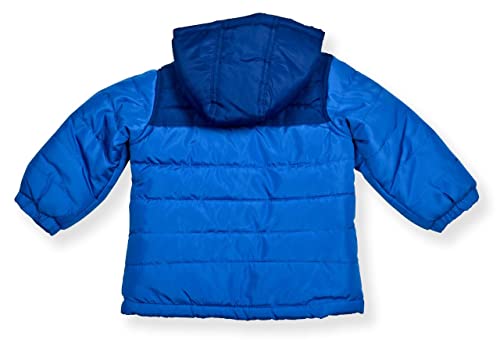 Image of Boys' Bib Snow Pants and Ski Jacket Water-Resistant Snowsuit For Kids Winter Hooded Jacket, Snorkel Blue, 4