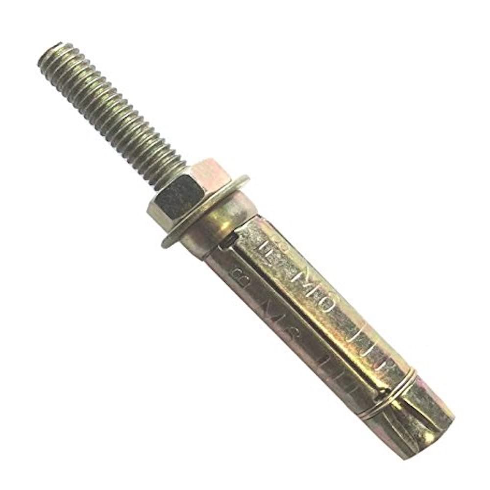 Merriway Brass Bh03965 (2 Pcs) Yzp Loose 8.8 Steel Bolt Projecting Shield Anchor Steel, M8 X 100 Mm - Pack Of 2 Pieces