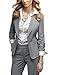 Women Suits 2 Piece Fashion Suits with Blazer Skirt Formal Business Suit Wedding Tuxedos Party(Blazer+Pants)(Hunt Green,4)