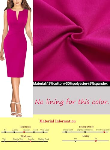Image of VFSHOW Womens Front Zipper Work Business Office Bodycon Dress Elegant Professional Career Church Party Pencil Sheath Dress