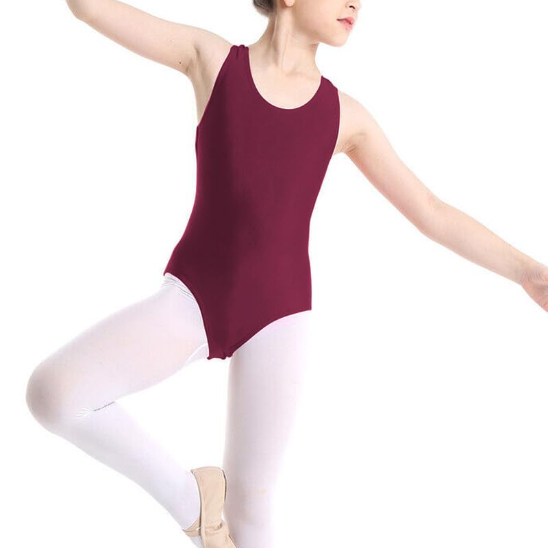 Prime fashions Body da bambina, per scuola, sport, danza, danza, ginnastica, senza maniche