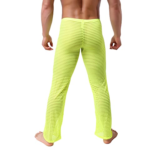 52hertz Men's Mesh See Through Pajama Pants Stretchy Nightwear Sleep Bottoms Lounge Pants4