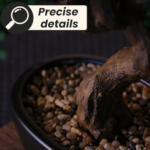 Artificial Bonsai Tree 16" Tall with Realistic Wood and Ceramic Pot Fake Plants Juniper Pine Zen Faux Plants for Home Bedroom Office Bathroom Japanese Decor - Image 6