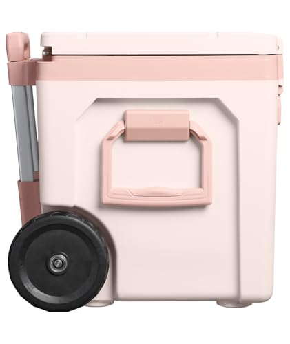 Image of Stanley Adventure Outdoor Cooler with Wheels 50 qt | Heavy Duty Outdoor Camping Cooler with Easy Carry Side Handles | BPA-Free | Rose Quartz
