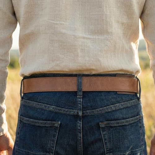 Image of BC Belts Leather Belt Strap with Vintage Distressed Texture 1.5 inch Wide with Snaps and without Buckle
