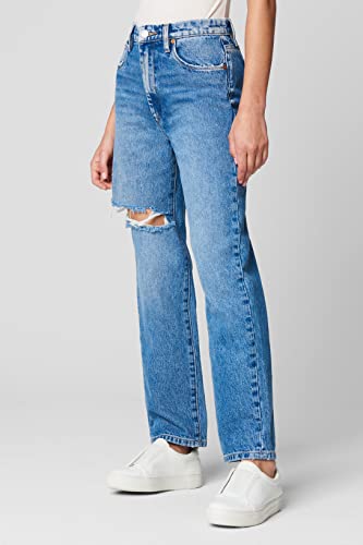 [BLANKNYC] Womens Relaxed High Rise Straight Leg Rip Loose Fit Jeans, Comfortable Pants & Designer ClothingJeans3