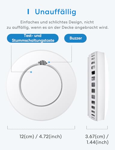 Meross WLAN Rauchmelder / Feuermelder 3 St. mit Hub funktioniert mit Apple HomeKit...