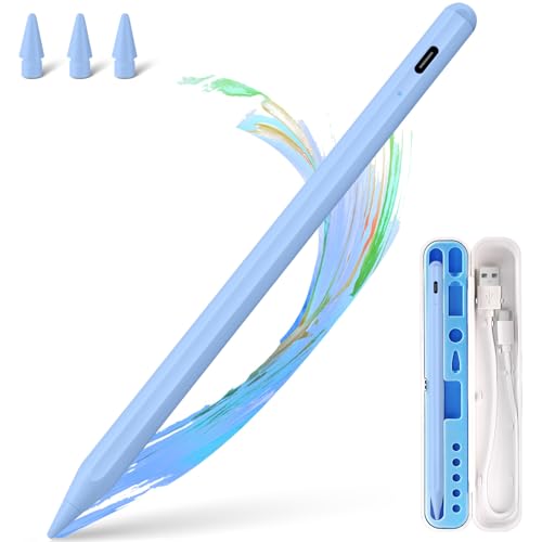 Image of Stylus Pen for iPad Apple: Fast Charge for Pencil Apple Pen with Palm Rejection Tilt Sensitivity - Pen for iPad 10 /9 /8 /7 /6, iPad Pro 12.9 inch /11 inch /13 inch M4, iPad-mini 6 /5, iPad-Air 5 /4 /3 /M2 Blue