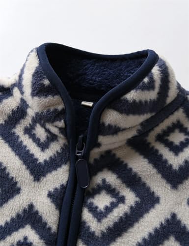 Image of Kids Printed Polar Fleece Jacket Toddler Baby Boys Girls Autumn Winter Warm Sherpa Lining Outerwear Soft Lightweight(90)