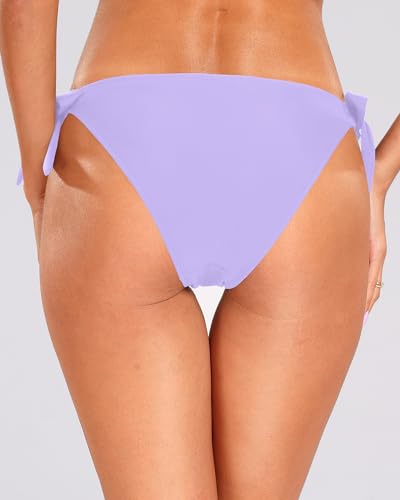 Image of Holipick Low Rise Bikini Bottoms - String Bathing Suit Bottoms for Women Side Tie Swim Bottoms Swimsuit