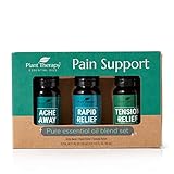 Plant Therapy Pain Support Essential Oil Blend Set 10 mL (1/3 oz) Each of Ache Away, Rapid Relief & Tension Relief, Pure, Undiluted, Essential Oil Blends