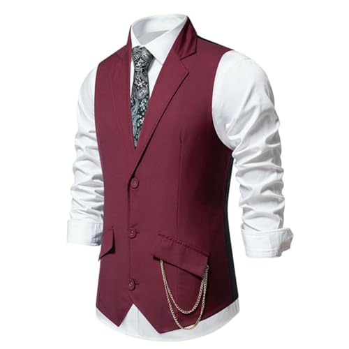 Gilet de costume homme pour mariage élégant col revers habillé été