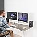 VIVO Dual LCD LED 21 to 32 inch Monitor Desk Mount, Heavy Duty, Adjustable Telescoping Arms, Flush Wall Setup, Fits 2 Screens, White, STAND-V002EW