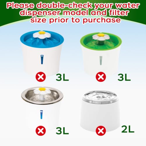 Image of Cat Water Fountain Filter Replacement, 8 Round Carbon Filters and 4 Upgraded Pre-Filter Sponges for Wonder Creature 81oz /2.4L Round Stainless Steel Top Cat Fountain