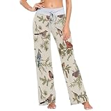 Women's Pajama Pants Birds Tit Robin Jay Bullfinch Women Sleepwear Lounge Pajama Bottoms M Multi