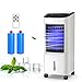 RELAX4LIFE Refroidisseur d'air Portable 3-en-1 avec Minuterie, 3 Mode de Vent, 65 W Ventilateur Mobile Roue Universelle avec Réservoir d'eau de 7L pour Bureau, Maison