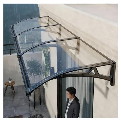 Auvent de porte d'entrée en polycarbonate avec support aluminium et évier