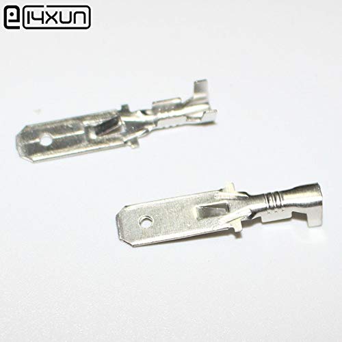 Gimax 50pieces 6.3mm long male spade terminal connector copper splice