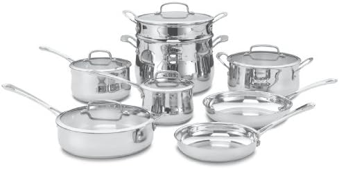 Cuisinart Contour Stainless 13-Piece Cookware Set,Silver